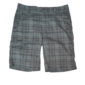 Men's Columbia Plaid Golf Hiking Shorts w pockets Utility 34 Waist 12 Long